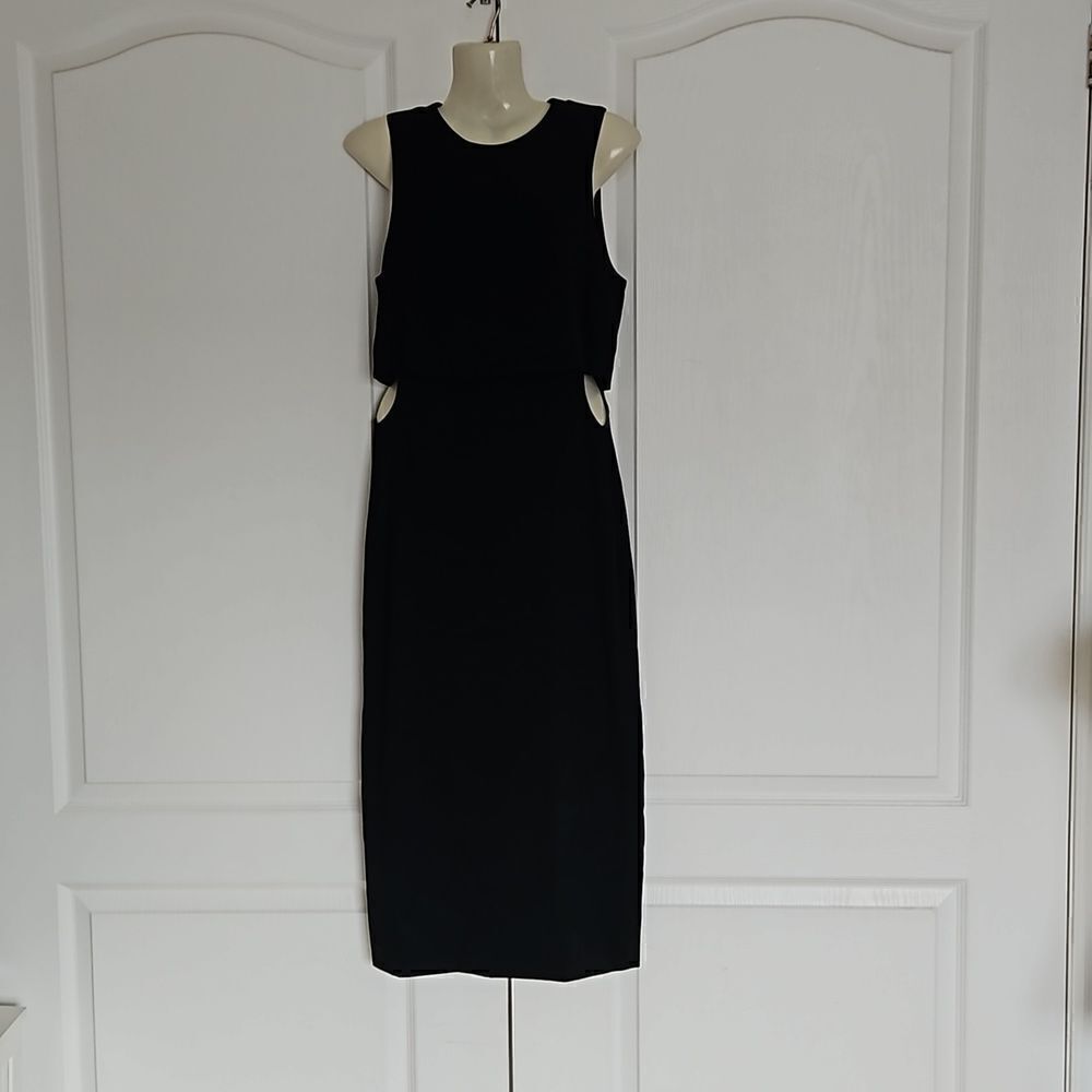 Zara Ladies Side Cut Out Maxi Dress XS Black